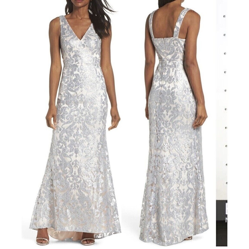 Eliza J Embroidered Sequin Dress Size 8 - Picture 2 of 10